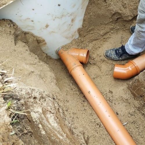 overhead view of a sewer line
