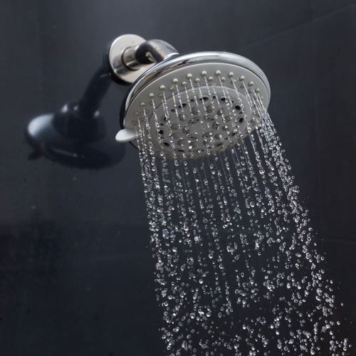 water flowing from a shower head